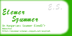 elemer szummer business card